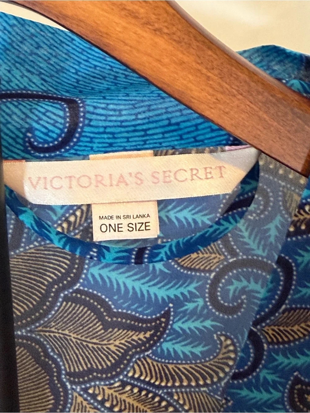 Victoria's Secret Teal and Navy Printed Blouse